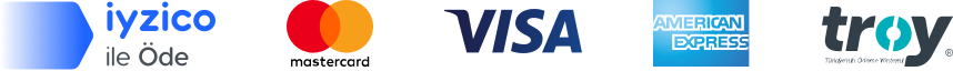Visa, Mastercard, Troy ve iyzico güvenli ödeme